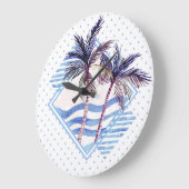 Lila geometrisches Muster für Wasserfarben Große Wanduhr (Winkel)