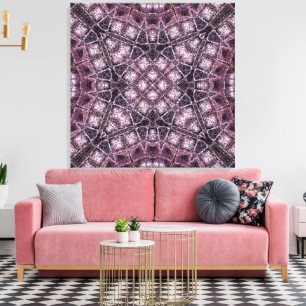 Lila geometrisches Muster mit aufwendiger Symmetri Leinwanddruck