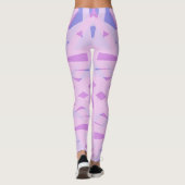 Lila geometrisches Muster - Valentinstag Leggings (Rückseite)