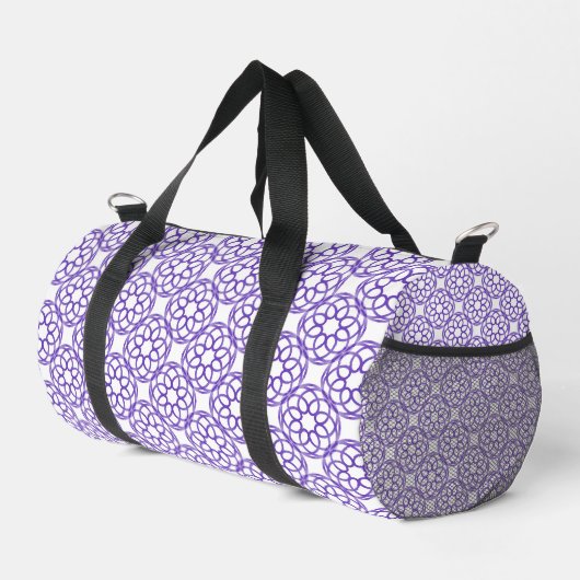 Lila geometrisches Nahtloses Muster Duffle Bag (Rechte Ecke)