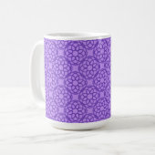 Lila Geometrisches Nahtloses Muster Kaffeetasse (Vorderseite Links)