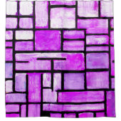 Lila geometrisches Quadrat Duschvorhang (Vorderseite)
