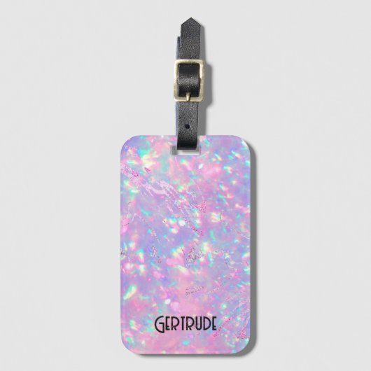 lila Gepäckmarke Gepäckanhänger (Vorderseite Vertikal)