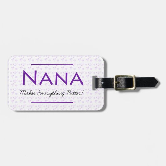 Lila Gepäckträger-Tag für Nana Gepäckanhänger (Vorderseite horizontal)