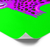 Lila Geparden Wasserfarben AI Kunst Poster (Ecke)