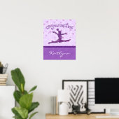 Lila Geparkbahn mit Monogramm Poster (Heimbüro)