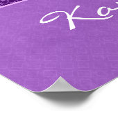 Lila Geparkbahn mit Monogramm Poster (Ecke)