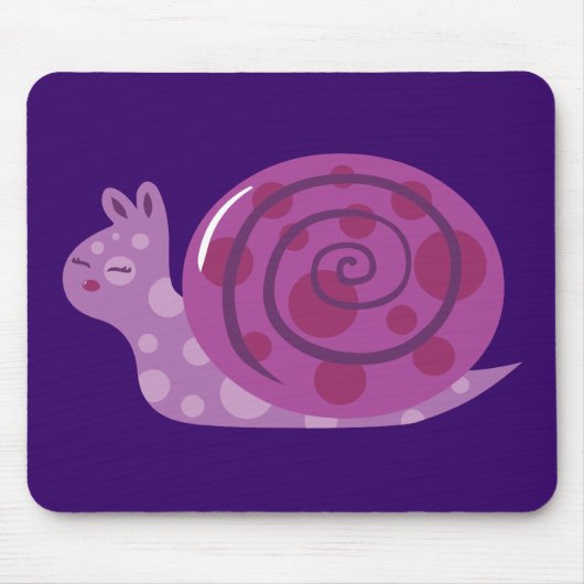 Lila Gepunktete Schnecke Mousepad (Vorne)