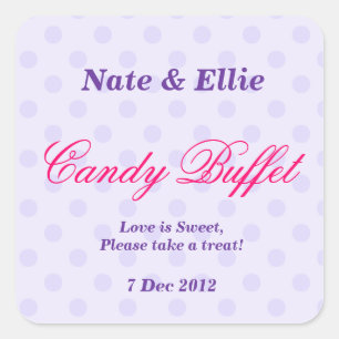 Lila gepunkteter Candy Buffet Aufkleber