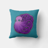 Lila Gepunkteter Tintenfisch Zeichnend Design Kissen (Rückseite)