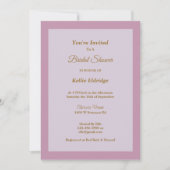 Lila Gerahmte Brautdusche Einladung (Vorderseite)