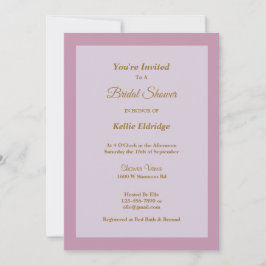 Lila Gerahmte Brautdusche Einladung