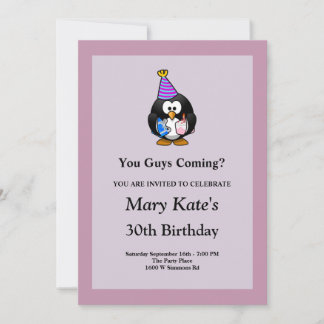 Lila Gerahmte Geburtstagsparty Einladung