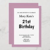 Lila Gerahmte Geburtstagsparty Einladung (Vorne/Hinten)