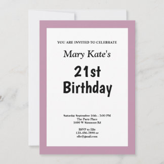 Lila Gerahmte Geburtstagsparty Einladung