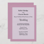 Lila Gerahmte Hochzeitseinladung Einladung (Vorne/Hinten)