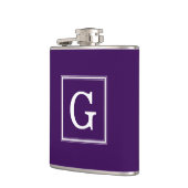 Lila Gerahmte Monogramm Flachmann (Links)