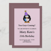 Lila/Gerahmte Sonntagsparty Einladung (Vorne/Hinten)