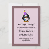 Lila/Gerahmte Sonntagsparty Einladung (Vorderseite)