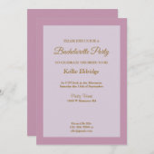 Lila Gerahmter Junggeselinnen-Abschied Einladung (Vorne/Hinten)