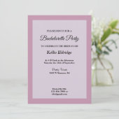 Lila Gerahmter Junggeselinnen-Abschied Einladung (Stehend Vorderseite)