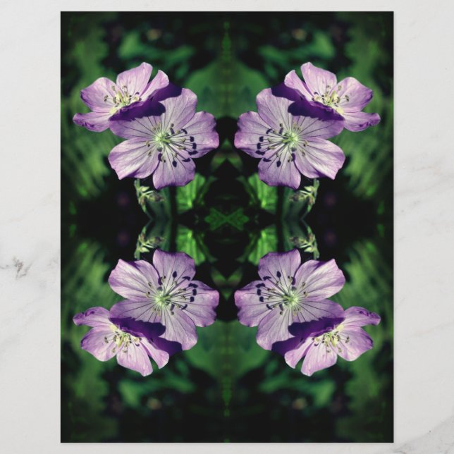 Lila Geranium Blume Abstraktes Scrapbook (Vorderseite)