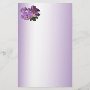 Lila Geranium-Blume Briefpapier