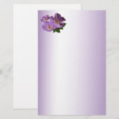 Lila Geranium-Blume Briefpapier (Vorne/Hinten)