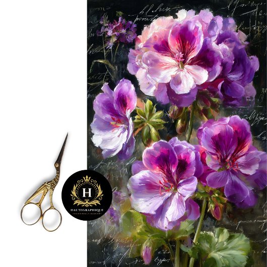 Lila Geranium Blume Decoupage Seidenpapier
