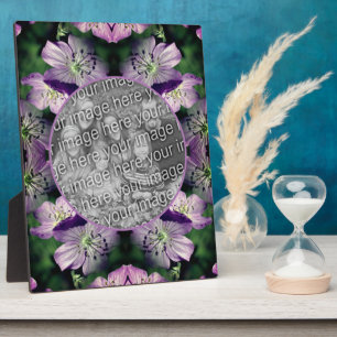 Lila Geranium Blume Foto hinzufügen Fotoplatte