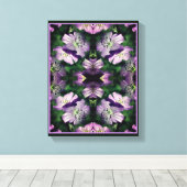 Lila Geranium-Blume multipliziert Abstrakt Leinwanddruck (Insitu (Holzboden))