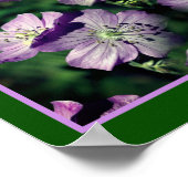 Lila Geranium-Blume multipliziert Abstrakt Poster (Ecke)