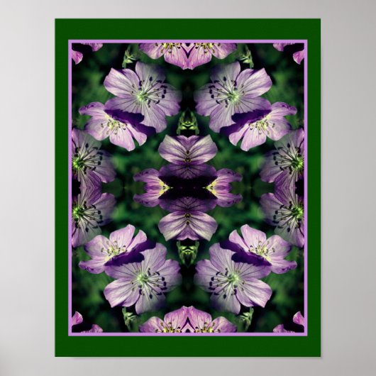 Lila Geranium-Blume multipliziert Abstrakt Poster (Vorne)