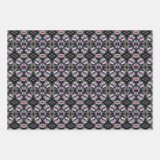 Lila Geranium-Blume multipliziert Personalisiert Geschenkpapier Set (Vorderseite)