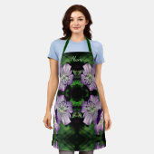 Lila Geranium Blume Pair Personalisiert Schürze (Getragen)