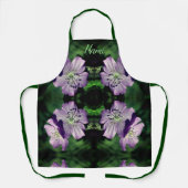 Lila Geranium Blume Pair Personalisiert Schürze (Vorderseite)