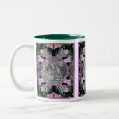 Lila Geranium Blume Rahmen hinzufügen Ihr Foto Zweifarbige Tasse (Links)