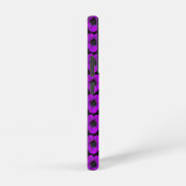 Lila Geranium-Blumenmuster auf Schwarz Samsung Galaxy Hülle (Rechte Seite)