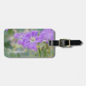 Lila Geranium-Wildblume-Foto mit benutzerdefiniert Gepäckanhänger (Vorderseite horizontal)
