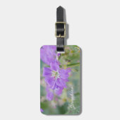 Lila Geranium-Wildblume-Foto mit benutzerdefiniert Gepäckanhänger (Vorderseite vertikal)