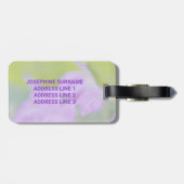 Lila Geranium-Wildblume-Foto mit benutzerdefiniert Gepäckanhänger (Rückseite horizontal)