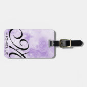 Lila, geräuchertes Marmorbild Mit Monogramm Gepäckanhänger (Vorderseite horizontal)
