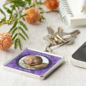 Lila Gerber Daisy Baby Foto Key Chain Schlüsselanhänger (Seite)