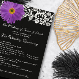 Lila Gerber Daisy Floral Wedding Program Programm