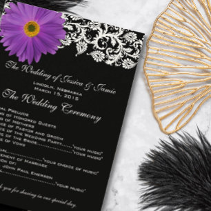 Lila Gerber Daisy Floral Wedding Program Programm