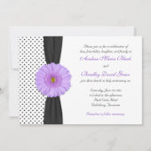 Lila Gerber Daisy Polka Dot Wedding Einladung (Vorderseite)