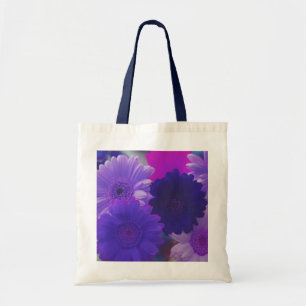 Lila Gerbera Daisy Blume Art Tragetaschen