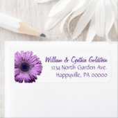 Lila Gerbera Daisy Custom Address Labels (Insitu)