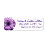 Lila Gerbera Daisy Custom Address Labels (Vorne)