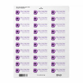 Lila Gerbera Daisy Custom Address Labels (Vorne)